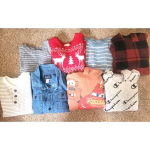 Boys 5T Fall Winter Clothing Bundle 8 Pc Champion Carter's Cars Children's Place